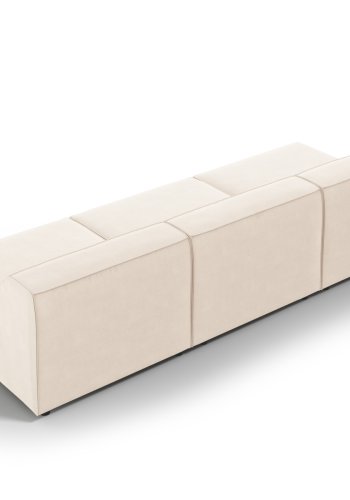 MICADONI Jodie sofa, 3 sder - beige fljl og sort plast