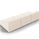 MICADONI Jodie sofa, 3 sder - beige fljl og sort plast