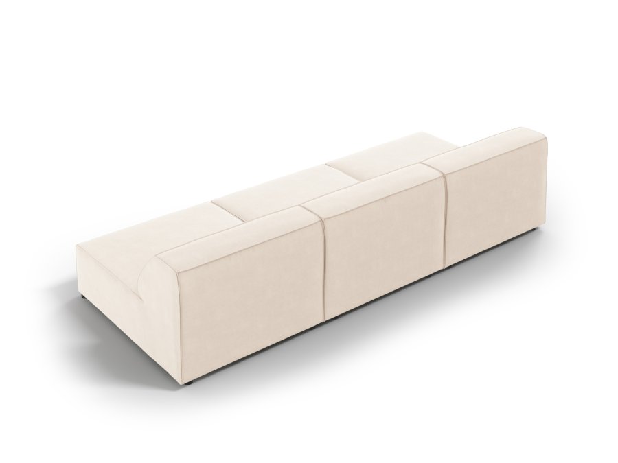 MICADONI Jodie sofa, 3 sder - beige fljl og sort plast
