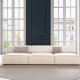 MICADONI Jodie sofa, 3 sder - beige fljl og sort plast