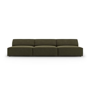 MICADONI Jodie sofa, 3 sder - grn fljl og sort plast