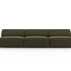 MICADONI Jodie sofa, 3 sder - grn fljl og sort plast
