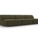 MICADONI Jodie sofa, 3 sder - grn fljl og sort plast