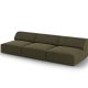MICADONI Jodie sofa, 3 sder - grn fljl og sort plast