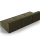 MICADONI Jodie sofa, 3 sder - grn fljl og sort plast