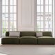 MICADONI Jodie sofa, 3 sder - grn fljl og sort plast