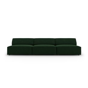 MICADONI Jodie sofa, 3 sder - grn fljl og sort plast