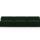MICADONI Jodie sofa, 3 sder - grn fljl og sort plast