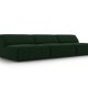 MICADONI Jodie sofa, 3 sder - grn fljl og sort plast