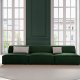 MICADONI Jodie sofa, 3 sder - grn fljl og sort plast