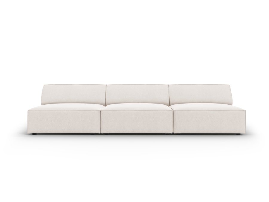 MICADONI Jodie sofa, 3 sder - beige stof og sort plast