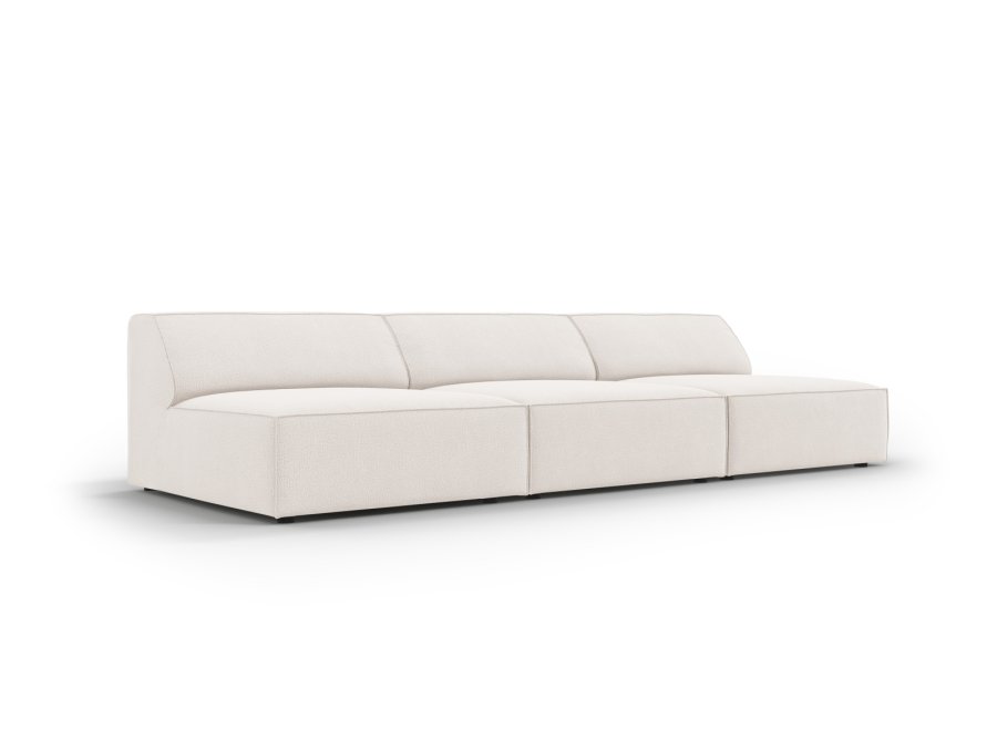 MICADONI Jodie sofa, 3 sder - beige stof og sort plast