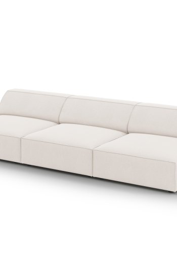 MICADONI Jodie sofa, 3 sder - beige stof og sort plast
