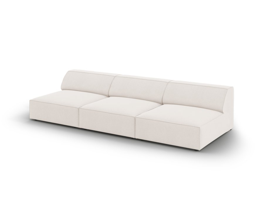 MICADONI Jodie sofa, 3 sder - beige stof og sort plast