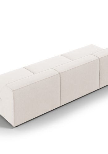 MICADONI Jodie sofa, 3 sder - beige stof og sort plast