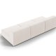 MICADONI Jodie sofa, 3 sder - beige stof og sort plast