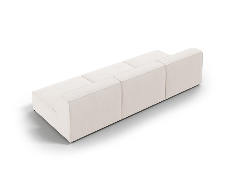 MICADONI Jodie sofa, 3 sder - beige stof og sort plast