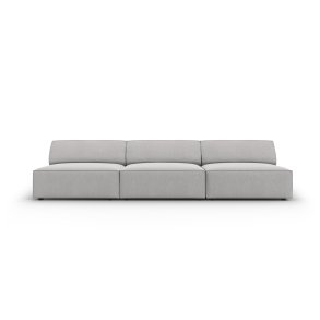 MICADONI Jodie sofa, 3 sder - gr stof og sort plast