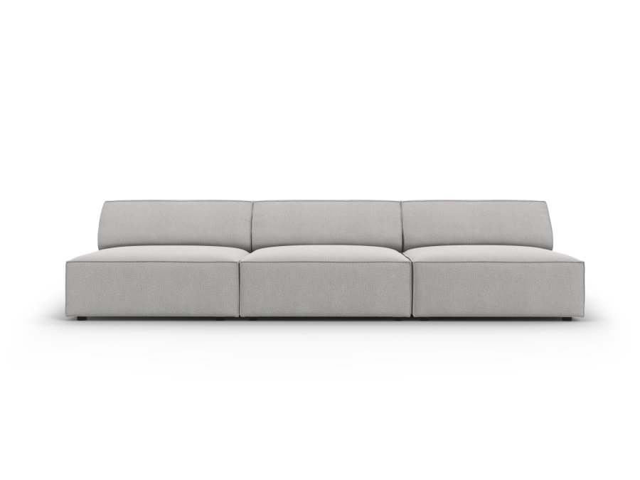 MICADONI Jodie sofa, 3 sder - gr stof og sort plast