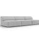 MICADONI Jodie sofa, 3 sder - gr stof og sort plast
