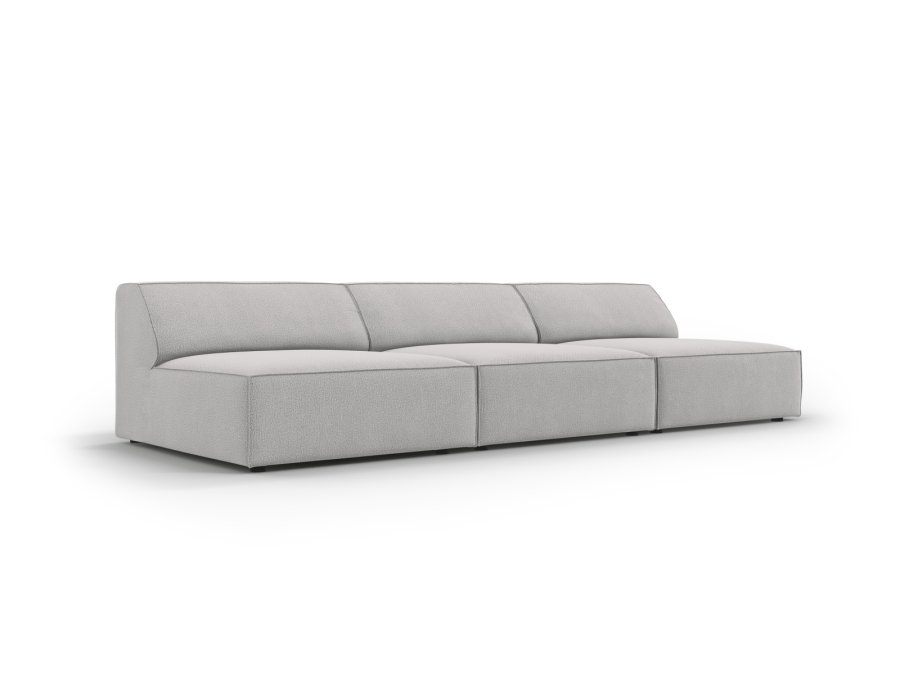 MICADONI Jodie sofa, 3 sder - gr stof og sort plast