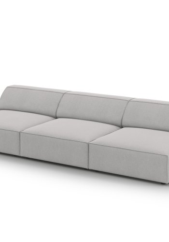 MICADONI Jodie sofa, 3 sder - gr stof og sort plast