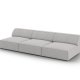 MICADONI Jodie sofa, 3 sder - gr stof og sort plast
