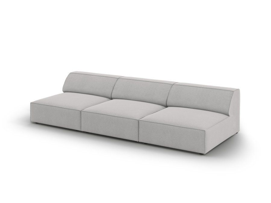 MICADONI Jodie sofa, 3 sder - gr stof og sort plast
