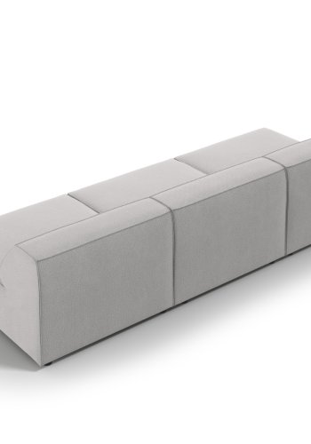 MICADONI Jodie sofa, 3 sder - gr stof og sort plast