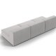 MICADONI Jodie sofa, 3 sder - gr stof og sort plast
