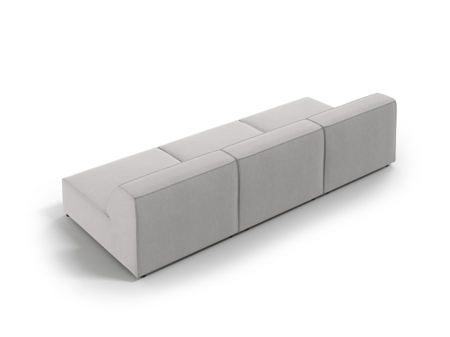 MICADONI Jodie sofa, 3 sder - gr stof og sort plast