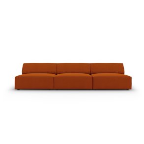 MICADONI Jodie sofa, 3 sder - orange stof og sort plast