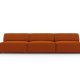 MICADONI Jodie sofa, 3 sder - orange stof og sort plast