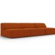 MICADONI Jodie sofa, 3 sder - orange stof og sort plast