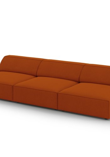 MICADONI Jodie sofa, 3 sder - orange stof og sort plast