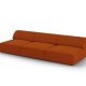 MICADONI Jodie sofa, 3 sder - orange stof og sort plast