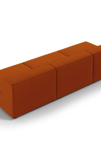 MICADONI Jodie sofa, 3 sder - orange stof og sort plast
