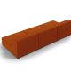 MICADONI Jodie sofa, 3 sder - orange stof og sort plast
