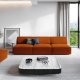 MICADONI Jodie sofa, 3 sder - orange stof og sort plast