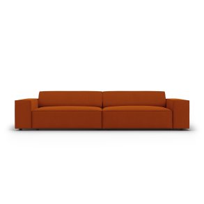 MICADONI Jodie sofa, 3 sder - orange stof og sort plast