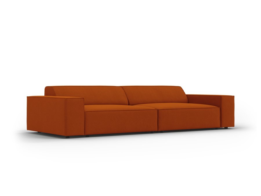 MICADONI Jodie sofa, 3 sder - orange stof og sort plast