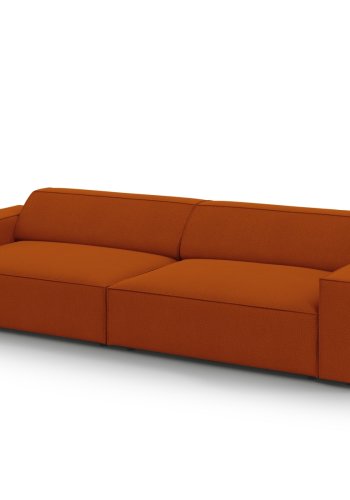 MICADONI Jodie sofa, 3 sder - orange stof og sort plast