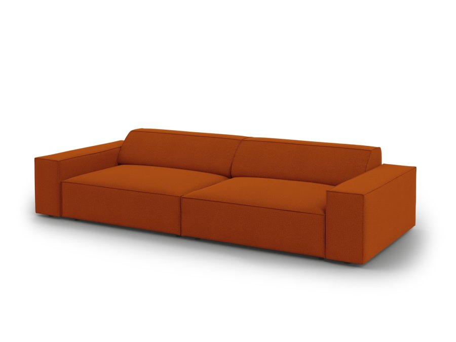 MICADONI Jodie sofa, 3 sder - orange stof og sort plast