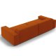 MICADONI Jodie sofa, 3 sder - orange stof og sort plast