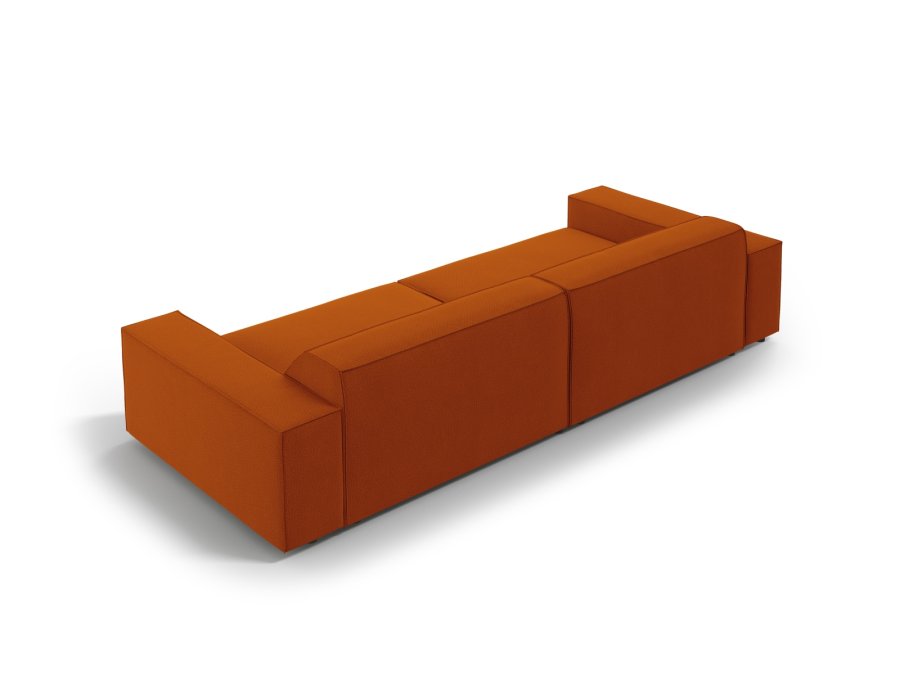 MICADONI Jodie sofa, 3 sder - orange stof og sort plast