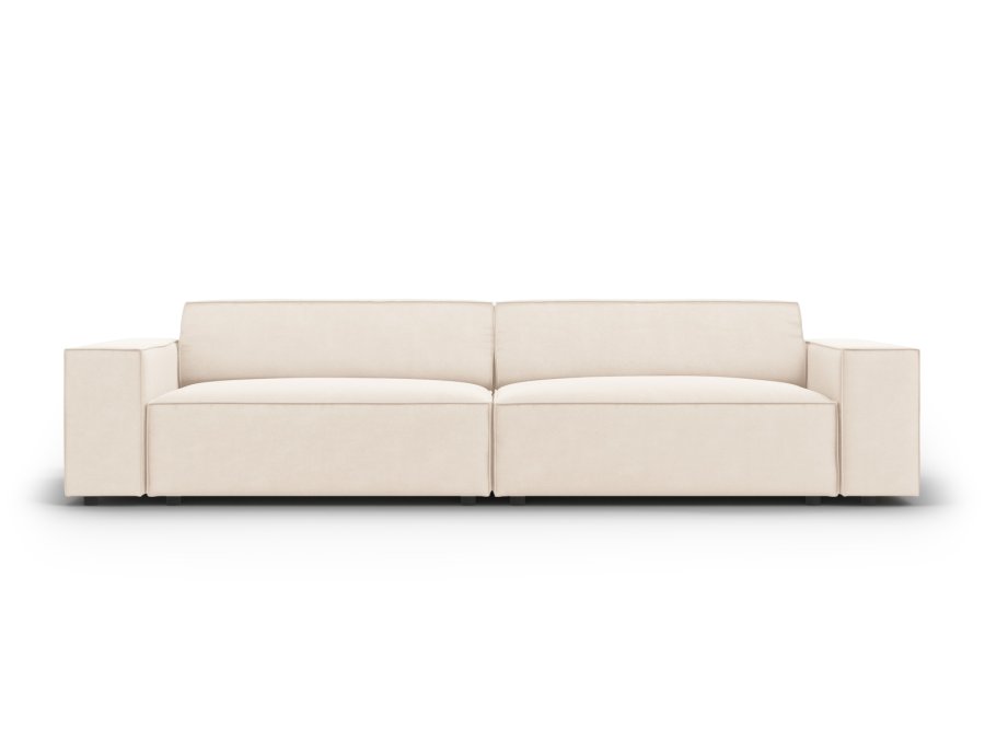 MICADONI Jodie sofa, 4 sder - beige fljl og sort plast