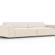 MICADONI Jodie sofa, 4 sder - beige fljl og sort plast