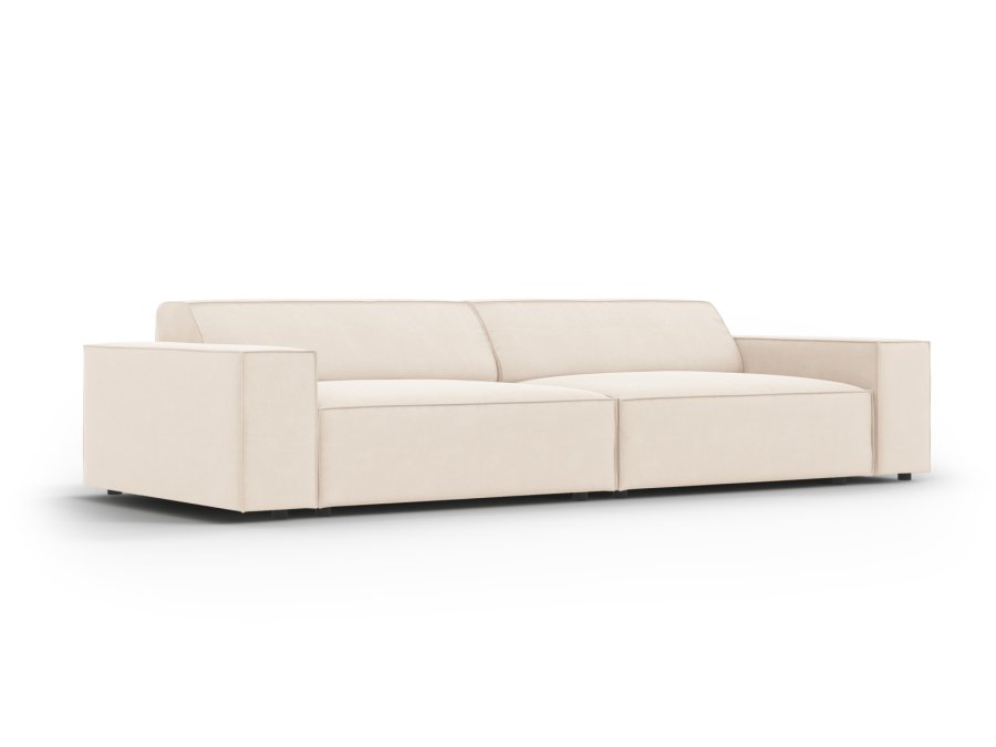 MICADONI Jodie sofa, 4 sder - beige fljl og sort plast