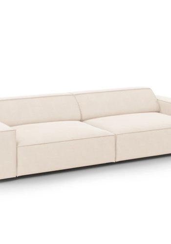 MICADONI Jodie sofa, 4 sder - beige fljl og sort plast