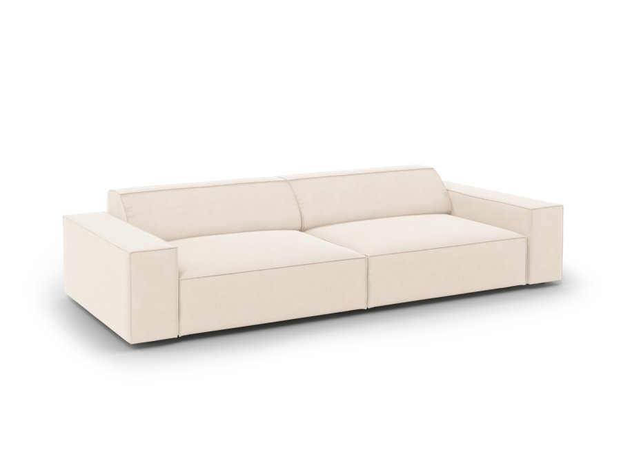 MICADONI Jodie sofa, 4 sder - beige fljl og sort plast